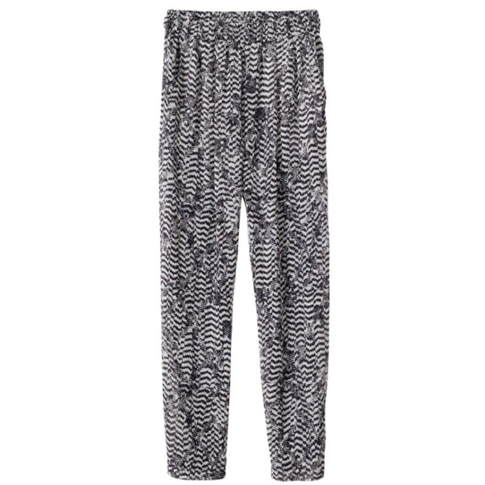 EUC ISABEL MARANT POUR H&M 100% PURE SILK Women's Dress Printed Pants US 2